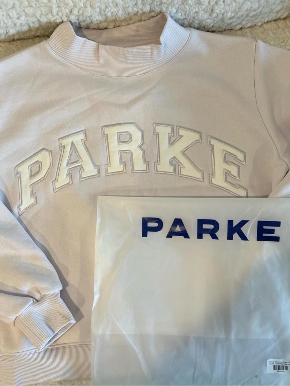 Parke Varsity Mockneck - Lilac/white Sweatshirt L/XL